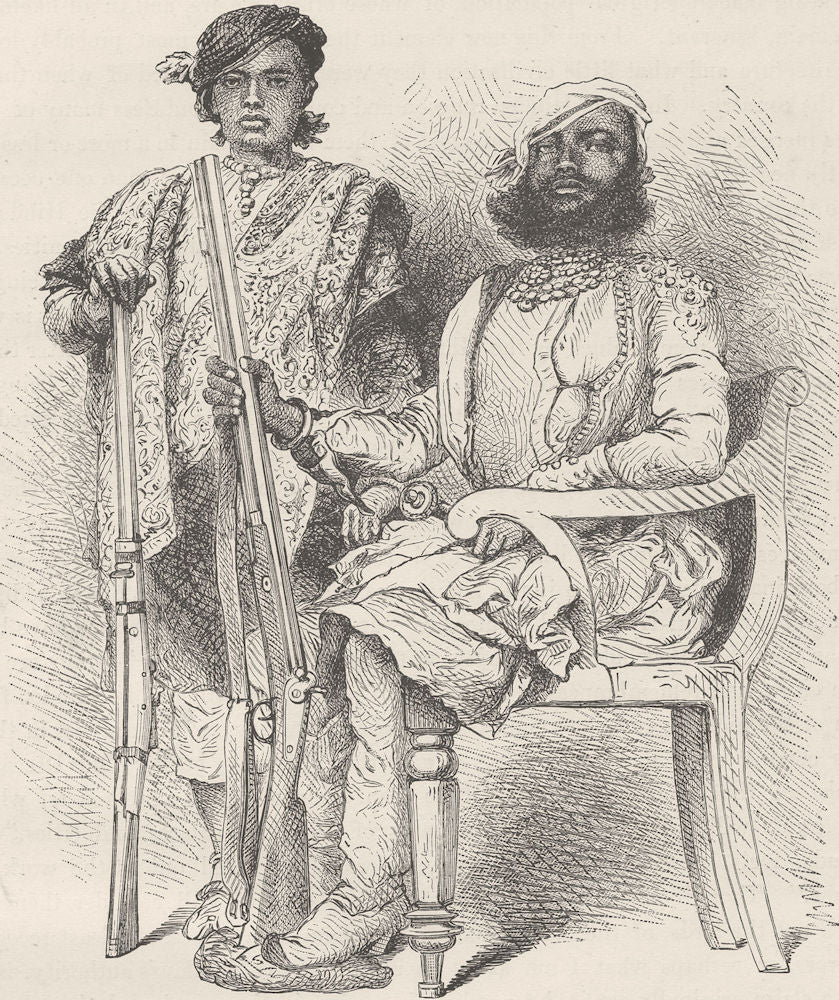 PAKISTAN. Jat Nobles from Central Punjab 1891 old antique print picture